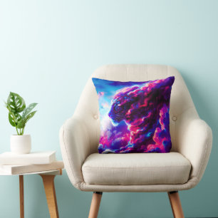 Almofada Leopardo Neon Cósmico Futurista