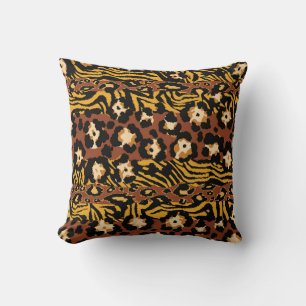 Almofada Leopardo, pele de tigre, padrão selvagem.