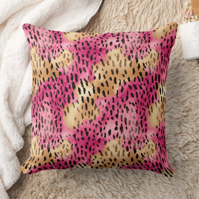 Almofada Leopardo Rosa Dourado (Cobertor)