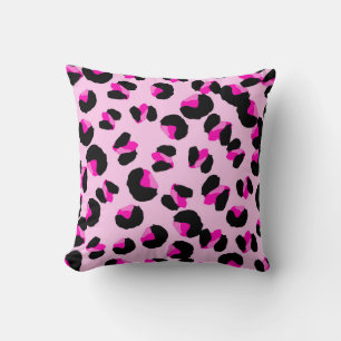 Almofada Leopardo rosa. Padrão de pele animal. Leopardo. Pa