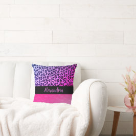 Almofada Leopardo Rosa Quente da Gliteria Personalizado
