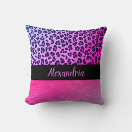 Almofada Leopardo Rosa Quente da Gliteria Personalizado
