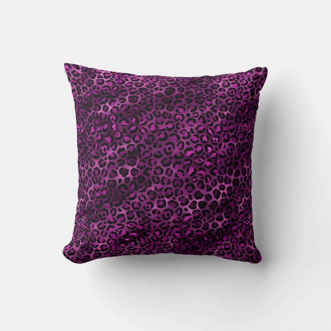Almofada Leopardo roxo e Dourado Design 3 (Frente)