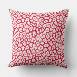 Almofada Leopardo vermelho e branco