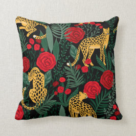 Almofada Leopardos E Rosas