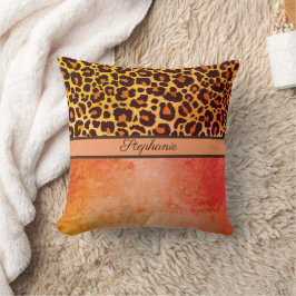 Almofada Lepard Animal Print Cheetah orange Safari