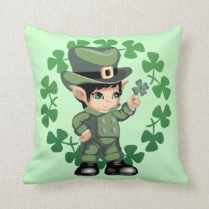 Almofada Leprechaun pequeno com trevos