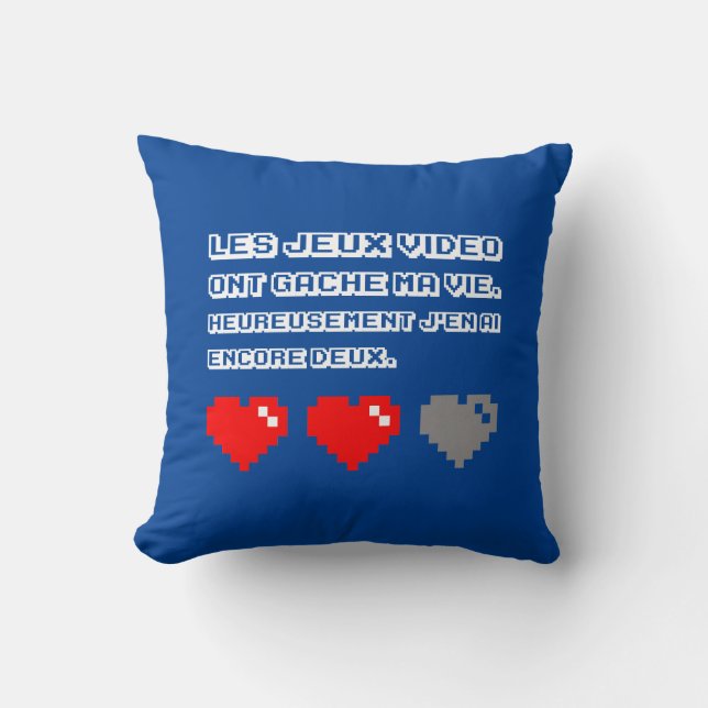 Almofada Les jeux vidéo ont gâché mãe vie (Frente)