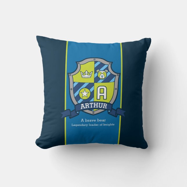 Almofada Letra A Nome Arthur que significa usar personagem (Frente)