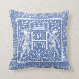 Almofada Letra azul H do castelo medieval francês