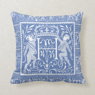 Almofada Letra azul H do castelo medieval francês