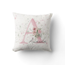 Letra-bebê inicial e nome aquarela