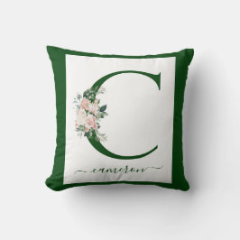 Almofada Letra C Floral Monograma