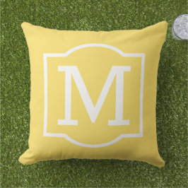 Almofada Letra Clássica Amarelo Amarelo Personalizada Monog