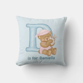 Almofada Letra de Urso Teddy D Travesseiro Monograma
