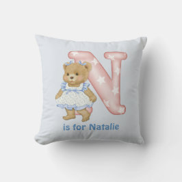 Almofada Letra do Urso Teddy N Travesseiro Monograma