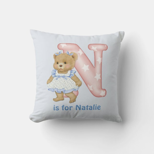 Almofada Letra do Urso Teddy N Travesseiro Monograma (Frente)