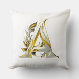 Almofada Letra Dourada Elegante A Cushion Monograma Luxuoso