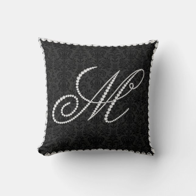 Almofada Letra Elegante M Diamantes Estimulantes - Monogram (Frente)