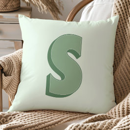 Almofada Letra Elegante S Monograma Inicial Personalizado