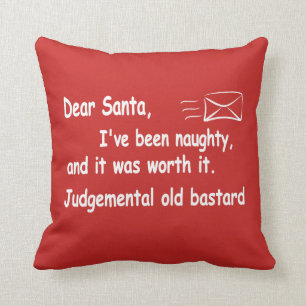 Almofada letra engraçada do Natal ao papai noel eu fui