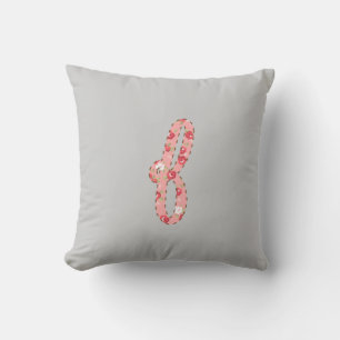 Almofada Letra Floral Rosa cinza f