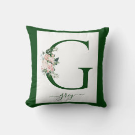 Almofada Letra G Floral Monograma