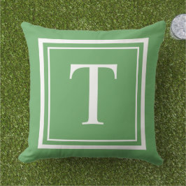 Almofada Letra inicial do monograma verde personalizado