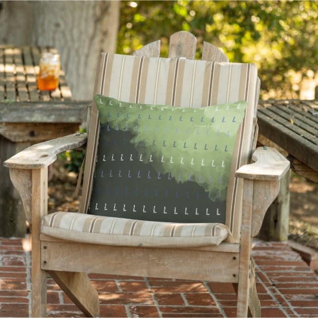 Almofada letra inicial do seu nome em abstrato verde (Cadeira)
