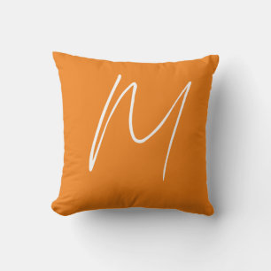 Almofada Letra inicial Monograma Estilo moderno Laranja Bra