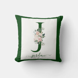 Almofada Letra J Floral Monograma