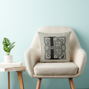 Almofada Letra L Vintage Celtic Knot Monograma