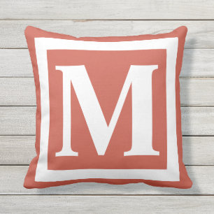Almofada Letra Monográfica Inicial Laranja Queimada