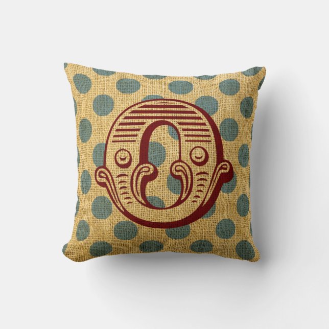 Almofada Letra O do circo do vintage (Frente)