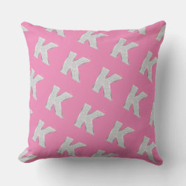 Almofada Letra Pink Silver K