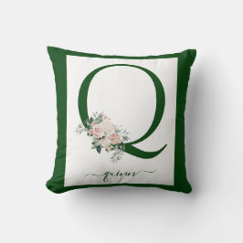 Almofada Letra Q Floral Monograma