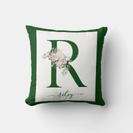 Almofada Letra R Floral Monograma