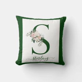 Almofada Letra S Floral Monograma