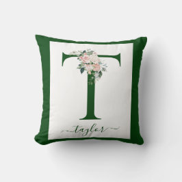Almofada Letra T Floral Monograma