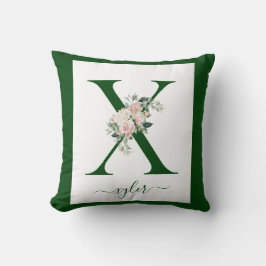 Almofada Letra X Floral Monograma