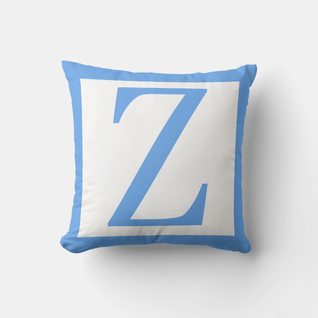 Almofada Letra Z Borda Azul Bebê (Frente)