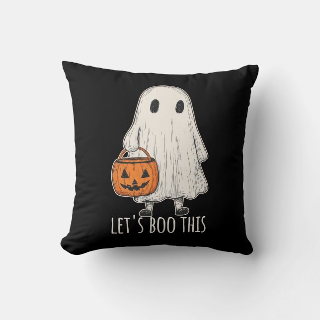Almofada Let's Boo This Fun Ghost Trick or Treat (Frente)