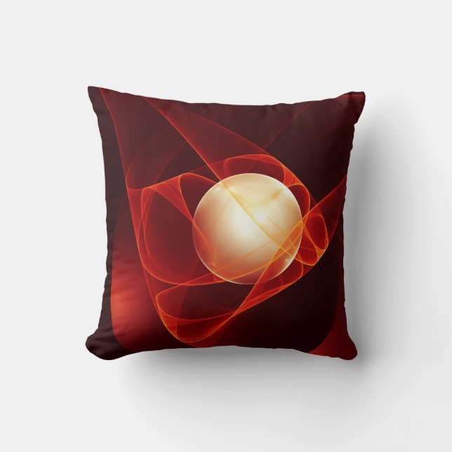 Almofada Leva-Me À Temptação Da Arte Fractal Vermelha Abstr (Frente)