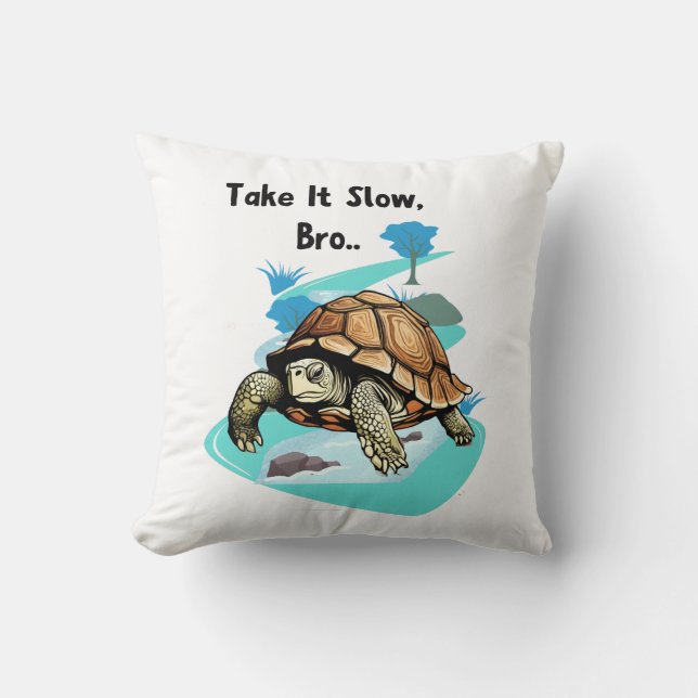 Almofada Leve-O Lentamente, Irmão Turtle (Frente)
