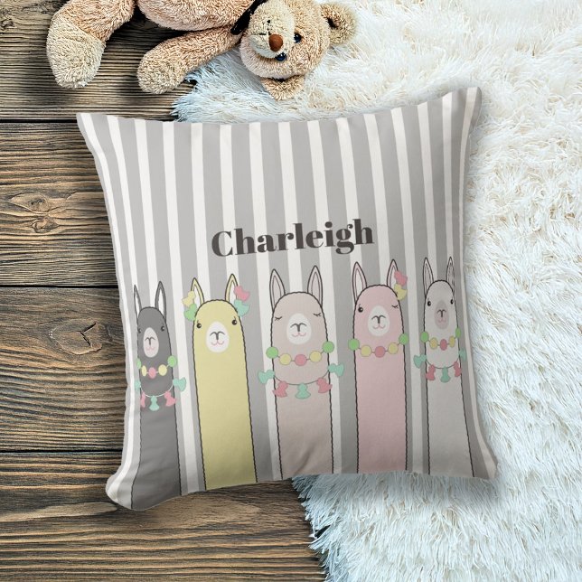 Almofada Lhamas Coloridas De Lhamas, Cujo Retro É Gelado (Criador carregado)