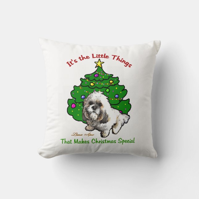 Almofada Lhasa Apso Christmas (Frente)