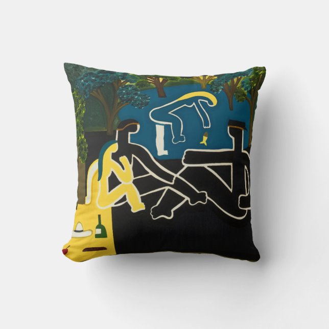 Almofada L'herbe do sur do Dejeuner (Frente)