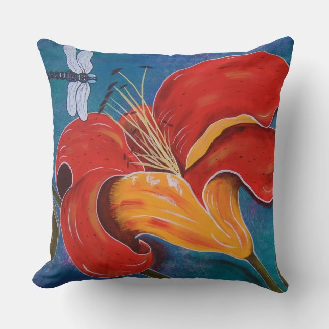 Almofada Libélula com travesseiros do lírio (Frente)