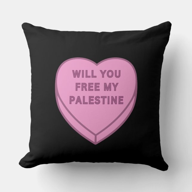 Almofada Libertará a minha Palestina? Docinho doce doce (Frente)