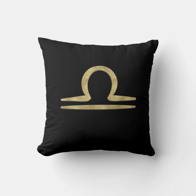 Almofada LIBRA Ouro Setembro Outubro Astrologia de Nascimen (Frente)